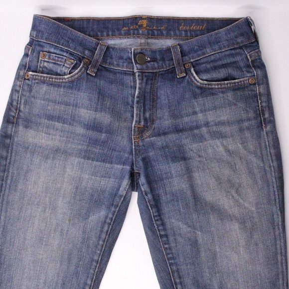 Womens 27***x32 Seven 7 For All Mankind Boot Cut Jeans Stretch Low Rise - READ - Picture 2 of 9